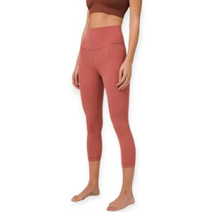 Lululemon Align Crop 21" High Rise Leggings in Soft Cranberry Pink Red 6